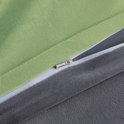Flanell Bettwäsche Set 220x240cm Grün Salbeigrün Grau