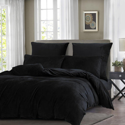 Kuschelige Bettwäsche-Set 135x200 cm | Schwarz & Weich