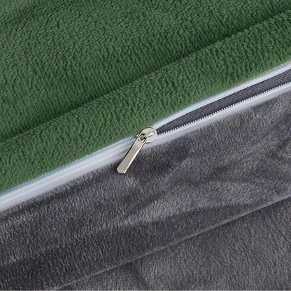 Kuschelige Fleece Bettwäsche 135x200 - Grün Oliv, Grau, Coral