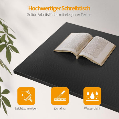 Cubiker Computertisch 100 cm mit Schubladen Schwarz Bürotisch