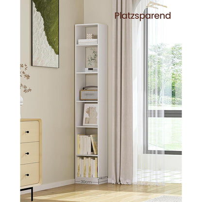 6-stöckiges Bücherregal weiß – Platzsparendes Wohnregal