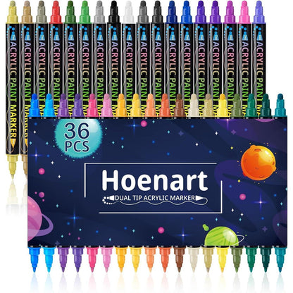 36 Farben Dual Tip Acrylstifte Wasserfest für Kunsthandwerk