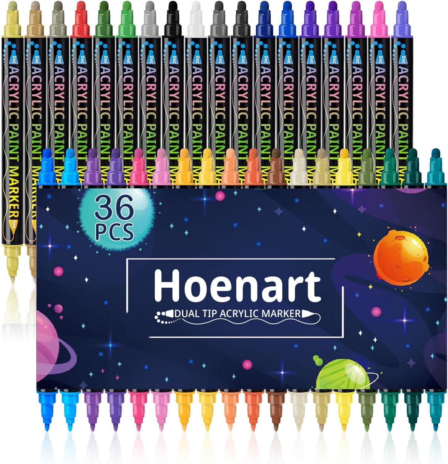 36 Farben Dual Tip Acrylstifte Wasserfest für Kunsthandwerk
