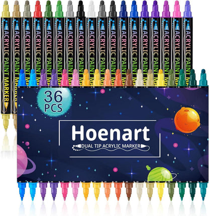 36 Farben Dual Tip Acrylstifte Wasserfest für Kunsthandwerk