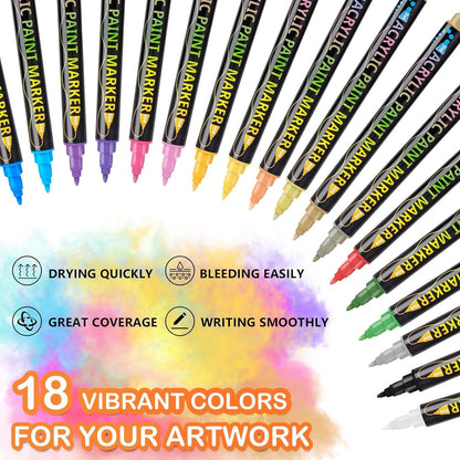 36 Farben Dual Tip Acrylstifte Wasserfest für Kunsthandwerk