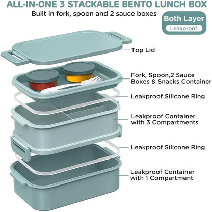 WayEee Lunchbox 2130ml BPA Frei Auslaufsicher Büro Schule