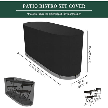Gartenmöbel Abdeckung Wasserdicht 124x63x80cm – Schutzhülle Bistro Set