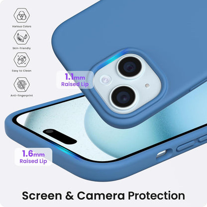 Magnetische Silikon Hülle iPhone 15 6.1 Zoll Blau Stoßfest