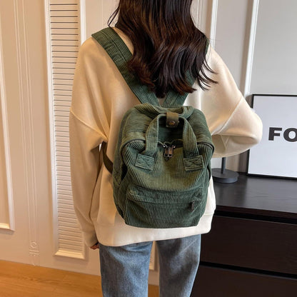 Damen Rucksack Klein Cord Cityrucksack Beige 10l Kapazität