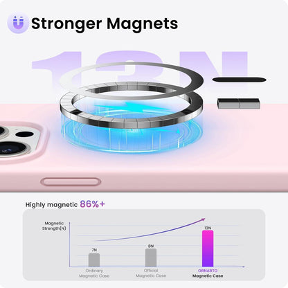 Magnetische iPhone 15 Pro Silikonhülle Kalkrosa 6.1 Zoll