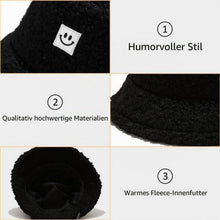 Damen Plüsch Fischerhut Wintermütze beige