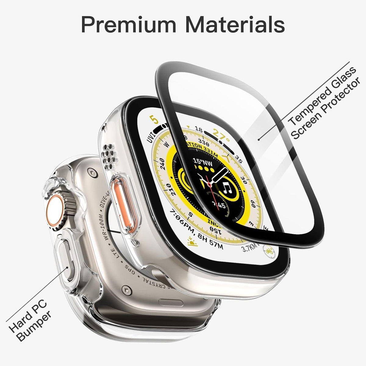 Displayschutz Hülle Apple Watch Ultra 2/1 49mm Gehärtetes