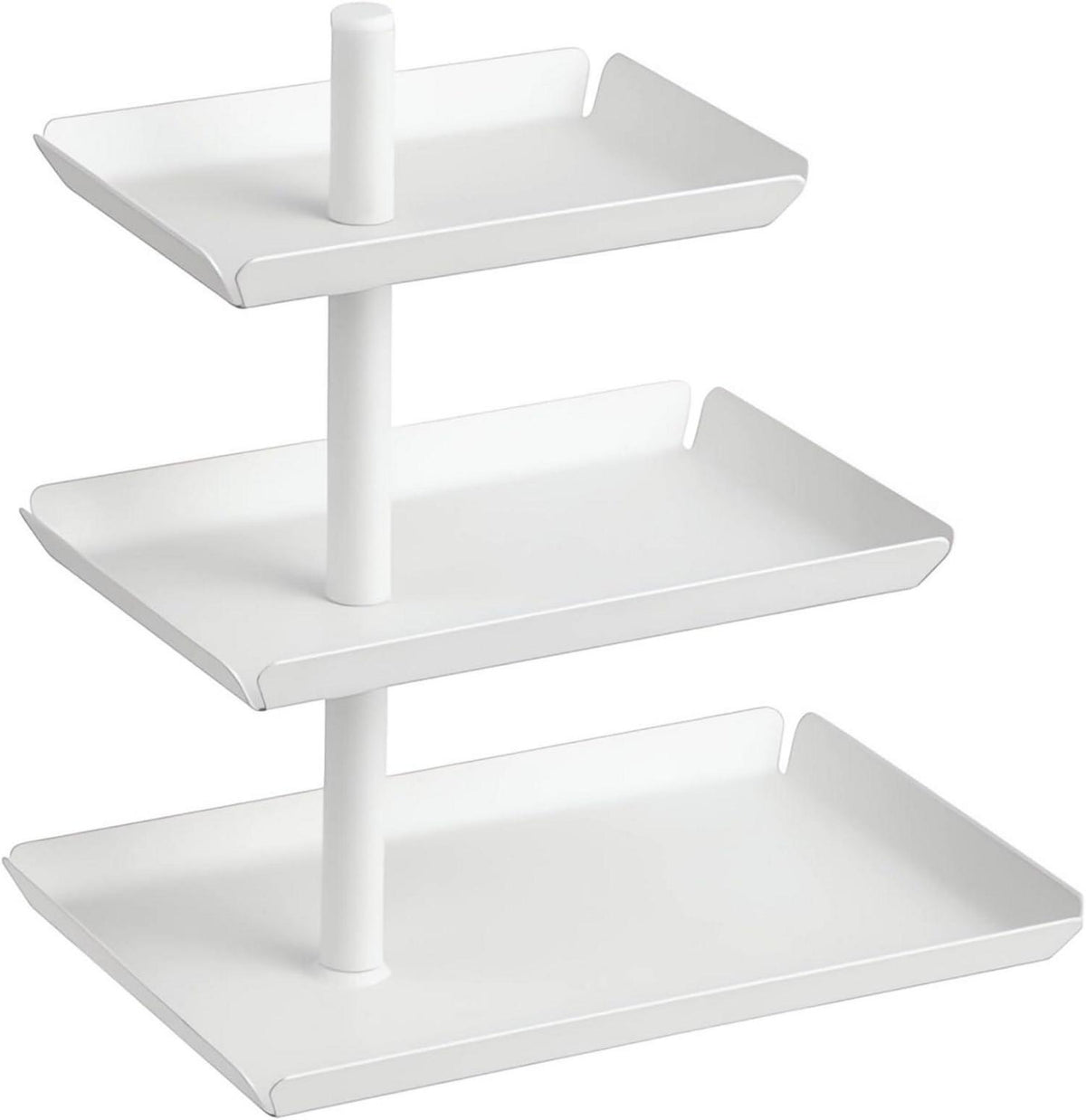 Etagere mit 3 Etagen in Weiß - Drehbare Obstschale für Party und