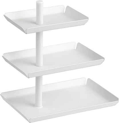 Etagere mit 3 Etagen in Weiß - Drehbare Obstschale für Party und