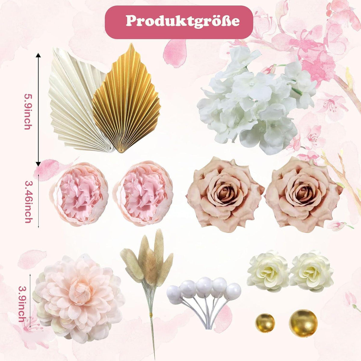 Boho Tortendeko Set für Geburtstag, Hochzeit, Babyparty