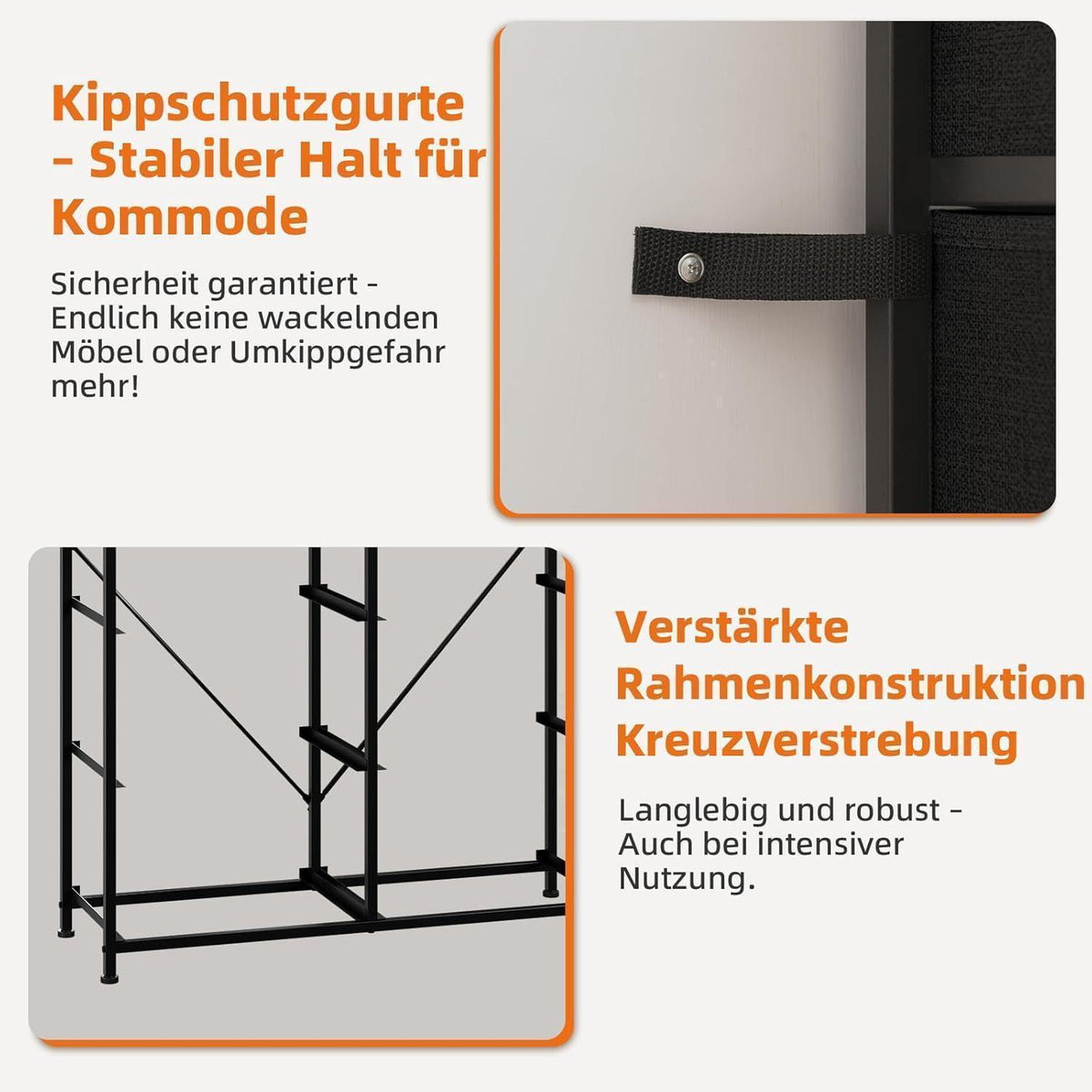 Kommode mit 8 Stoffschubladen – Schlafzimmer Organizer