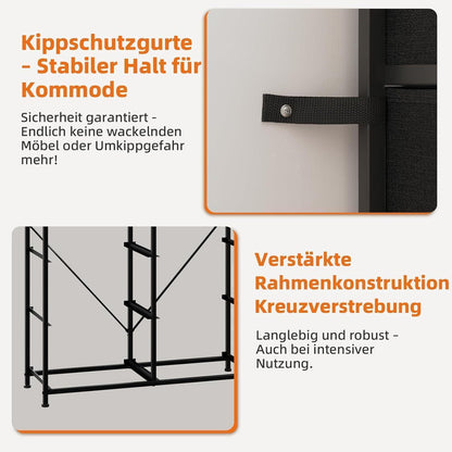 Kommode mit 8 Stoffschubladen – Schlafzimmer Organizer