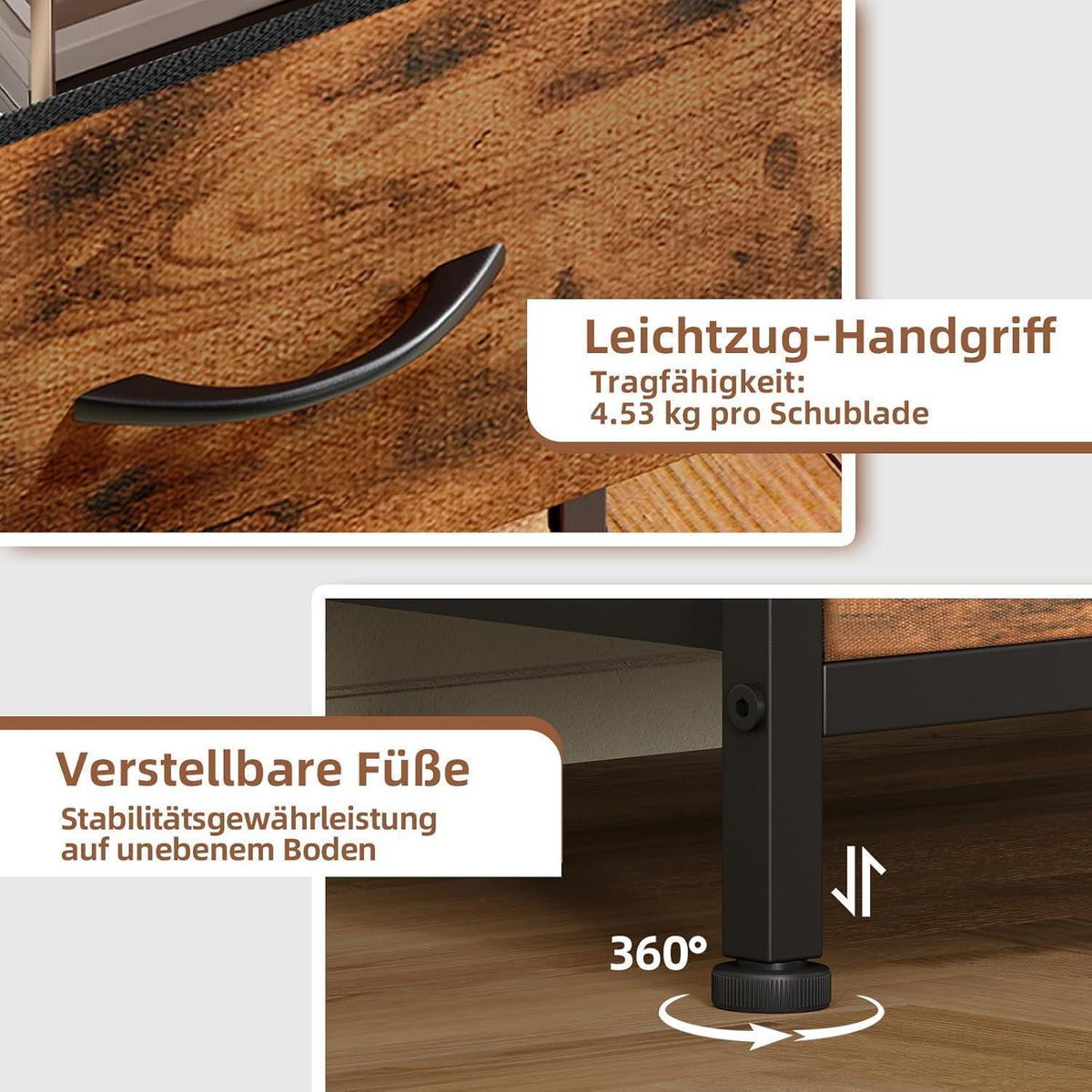 Somdot Kommode mit 5 Stoffschubladen – Schlafzimmer & Wohnzimmer
