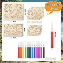 Dinosaurier Holz Bastelset für Kinder - 24 Stück DIY 3D