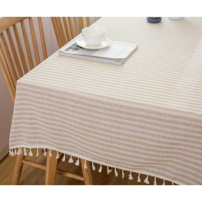 Leinenoptik Tischdecke abwaschbar – Beige, 140x180 cm
