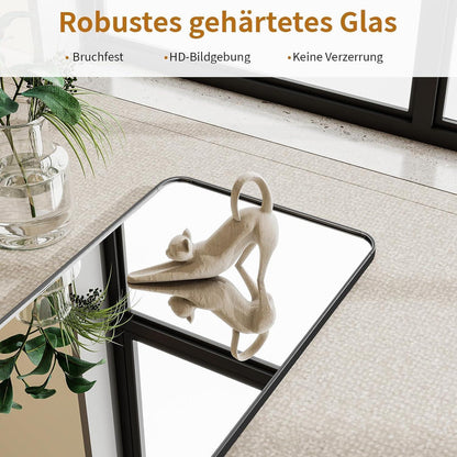 Standspiegel 150cm Schwarz – Ganzkörper Spiegel mit Ständer