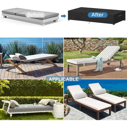 Schutzhülle Gartenliege – Wasserdicht & Winddicht 210x75x30cm