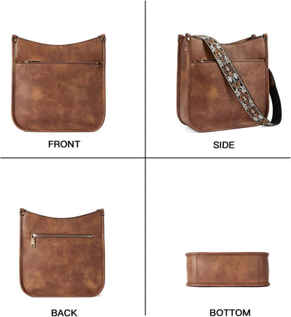 Damen Schultertasche PU Leder Umhängetasche Crossbody Bag Vintage