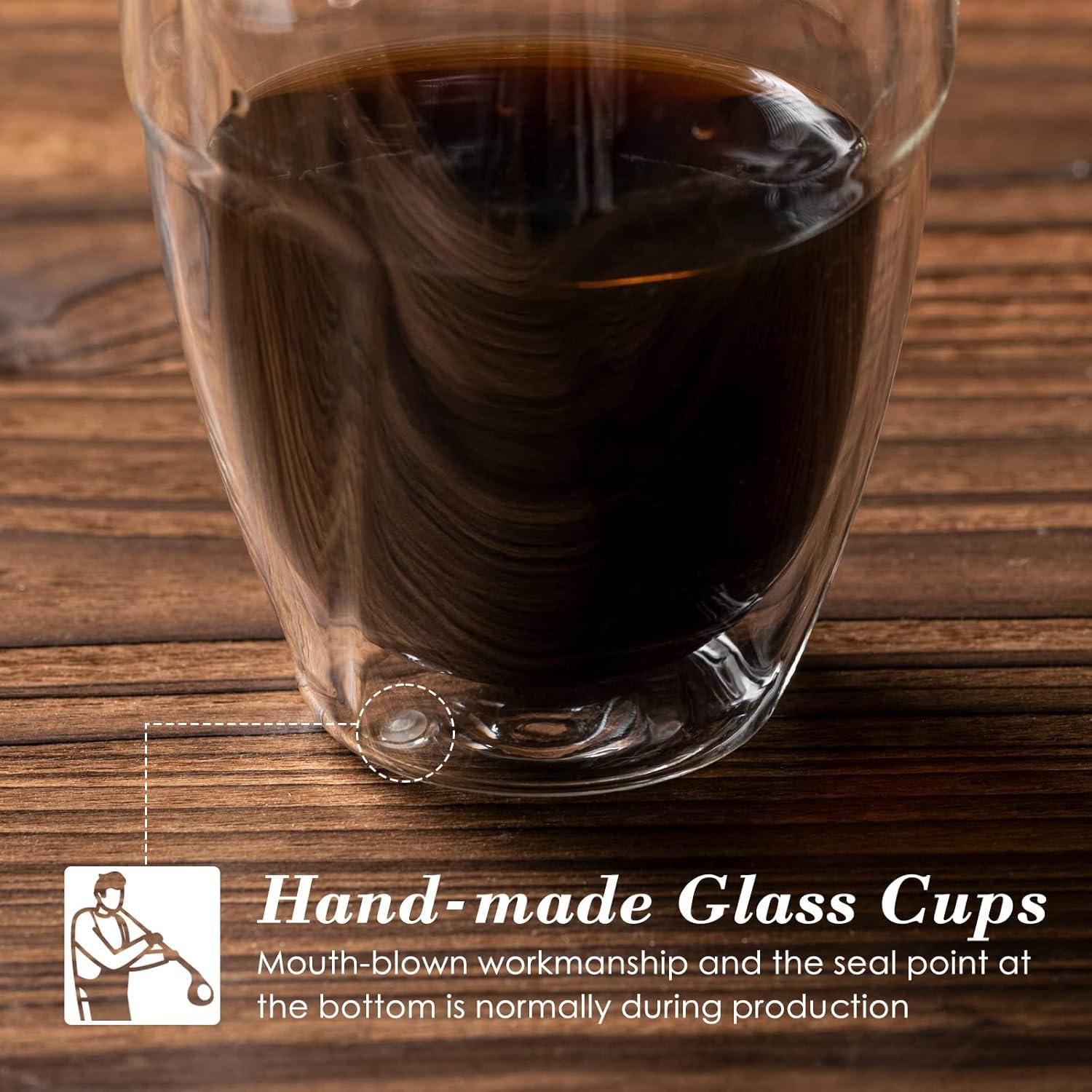 Espressotassen Set 4er 80ml Doppelwandige Borosilikatglas Thermogläser
