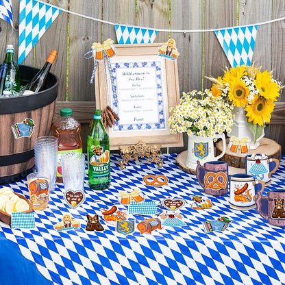 36 Stück Oktoberfest Papier Konfetti Wiesn Dirndl Lederhose Party Deko