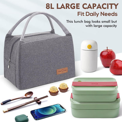 Isolierte Kühltasche für Lunch & Picknick – 8L, Grau