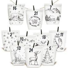 Adventskalender zum Selbstbefüllen Weiß mit Weihnachtswald