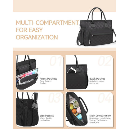 Isolierte Lunchtasche für Damen mit Schulterriemen & Flaschenhalter