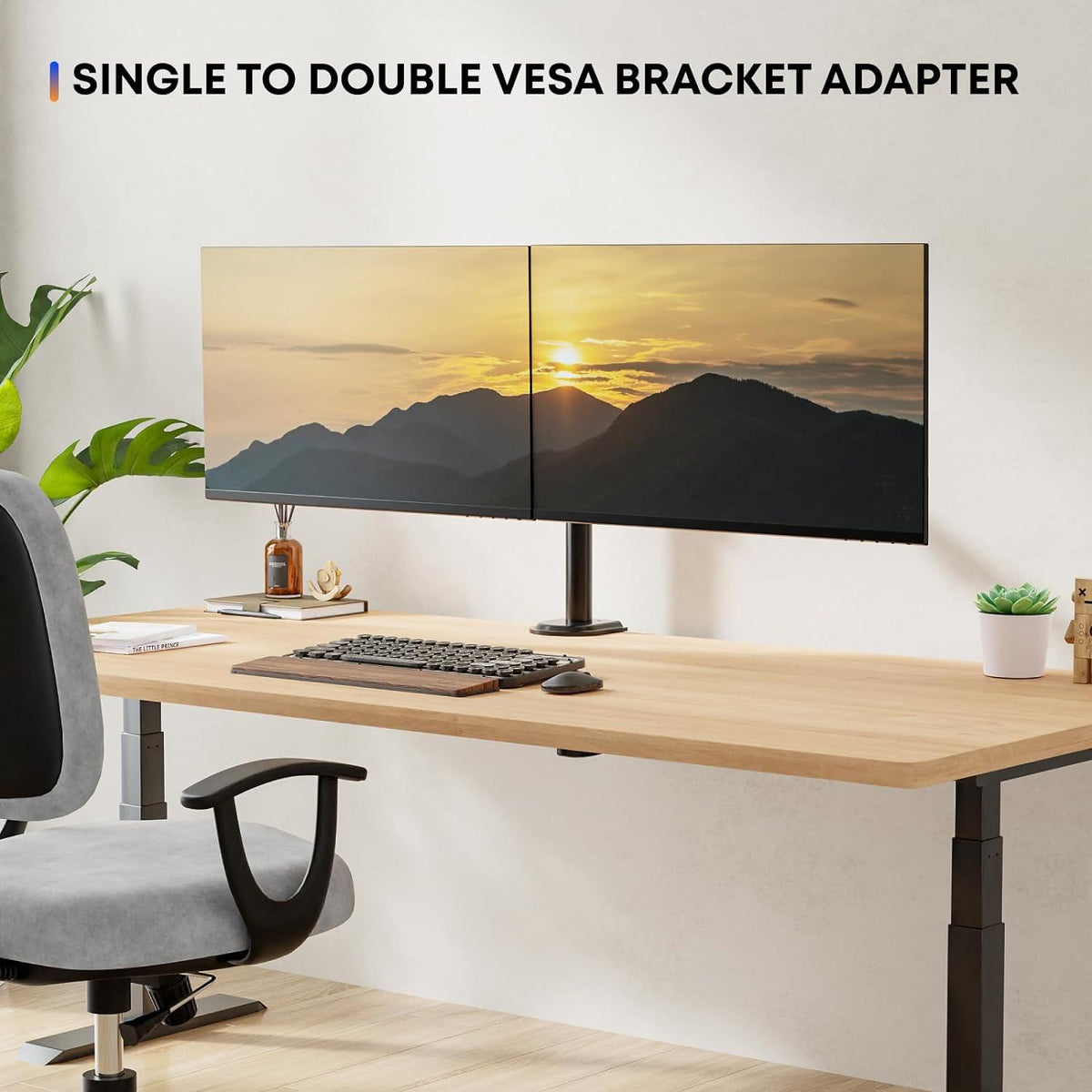 Dual Monitorhalterung Adapter 13-27 Zoll 10kg VESA 75x75/100x100mm