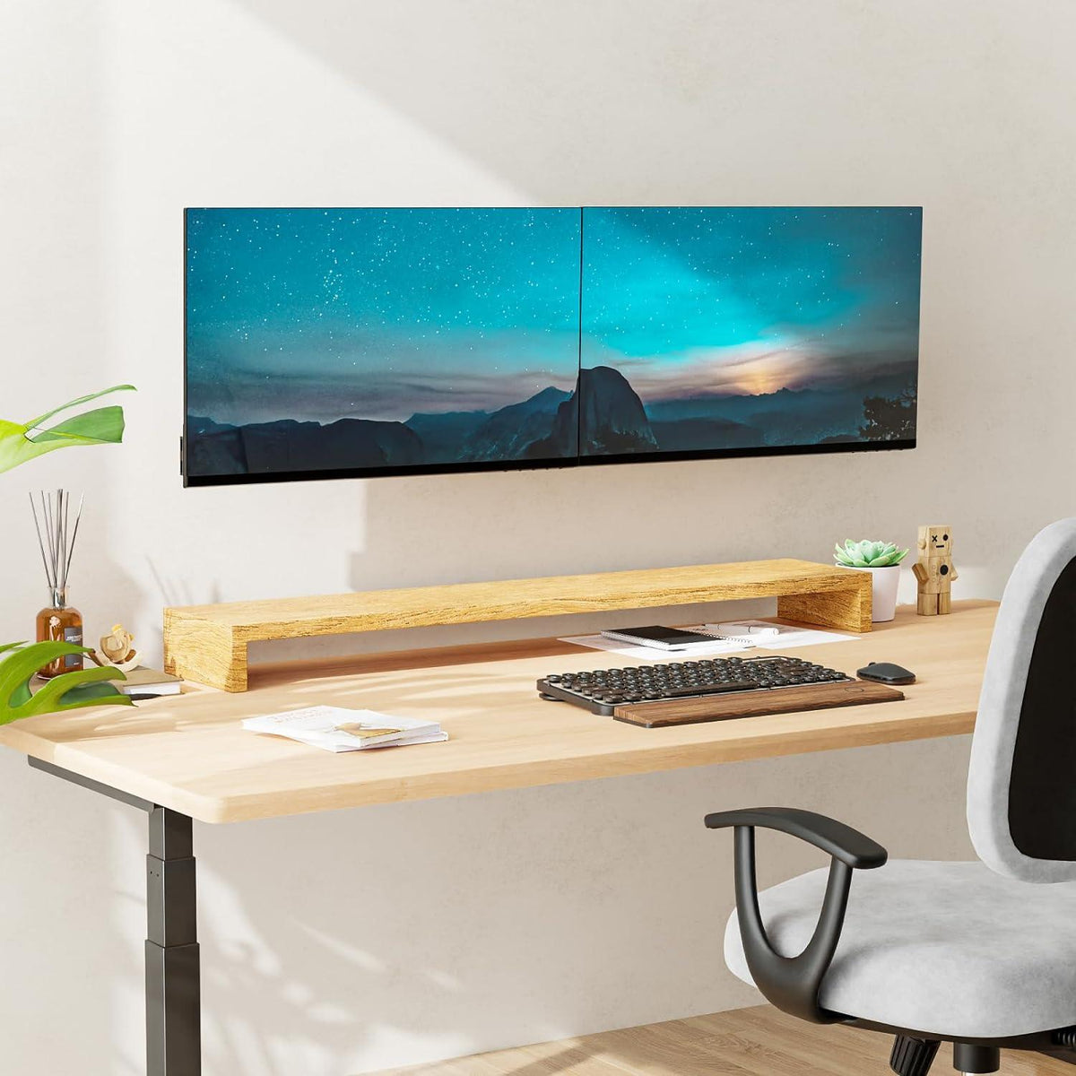 Dual Monitorhalterung Adapter für 13-27 Zoll Monitor, VESA 75x75/100x100mm