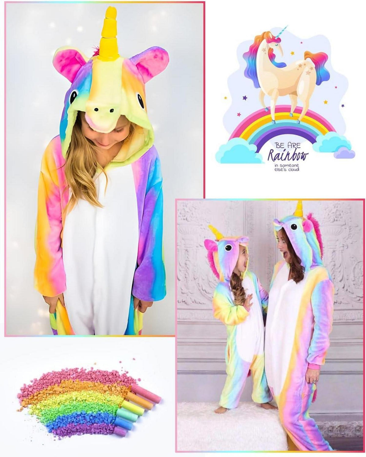 Einhorn Pyjama Kinder Mädchen Cosplay Costume Hoodie Karneval