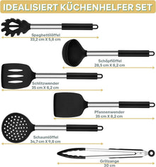 TEAMFAR Küchenhelfer Set Silikon 6-teilig Edelstahl