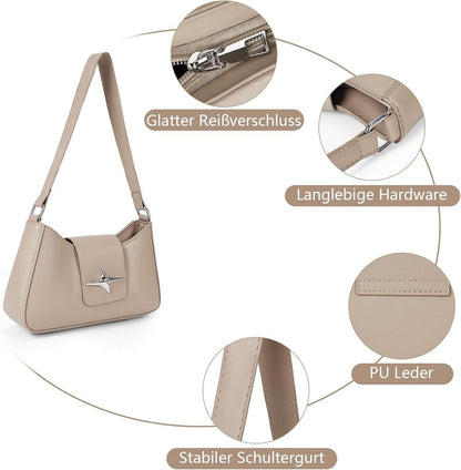 TIAASTAP Handtasche Damen Klein Vintage y2k Schultertasche Hobo Bag Leder