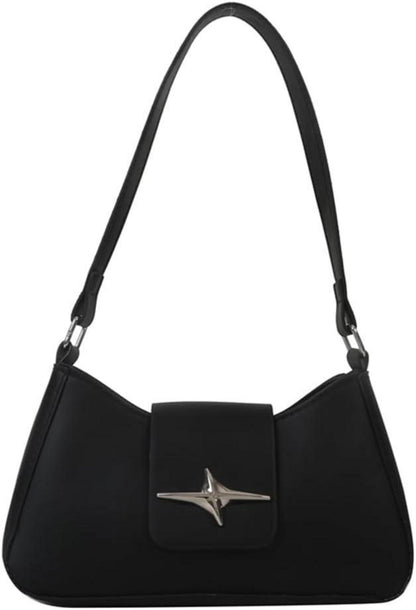 Kleine Damen Schultertasche Vintage Y2K Stil mit Reißverschluss