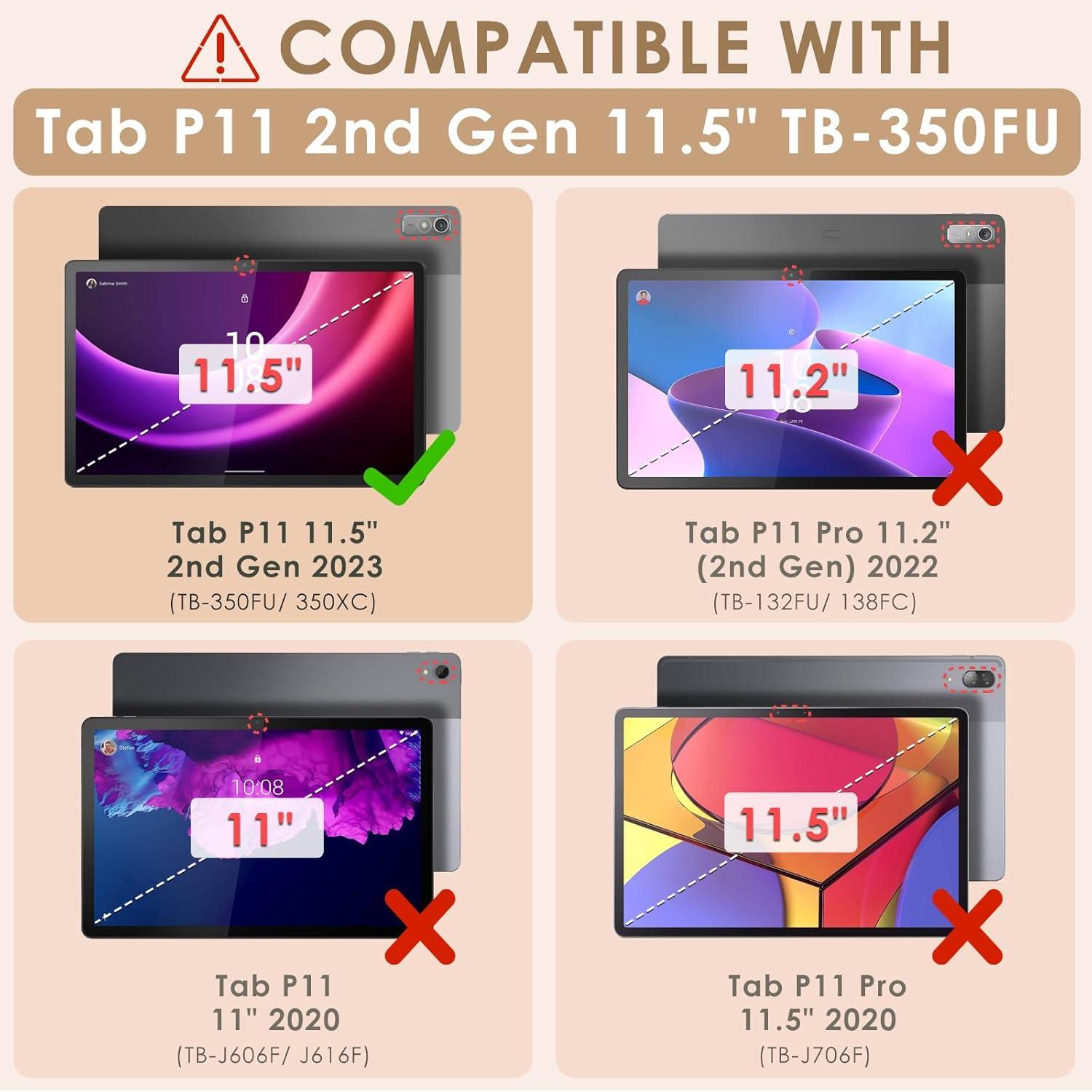 Tablet Hülle für Lenovo Tab P11 11,5 Zoll TB350 2022 Rot