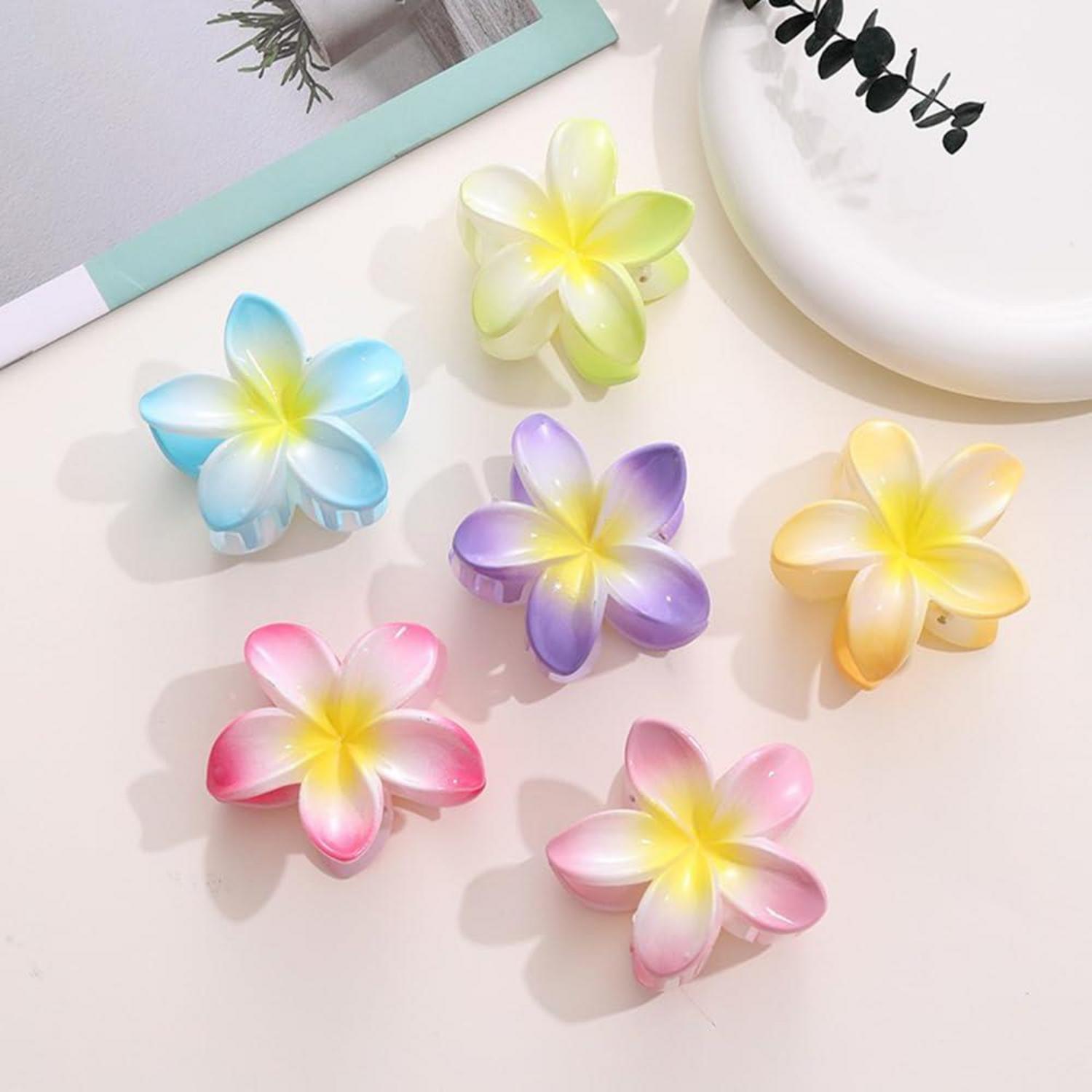 6er Set Blumen Haarspangen Groß Rutschfest für Mädchen und Frauen