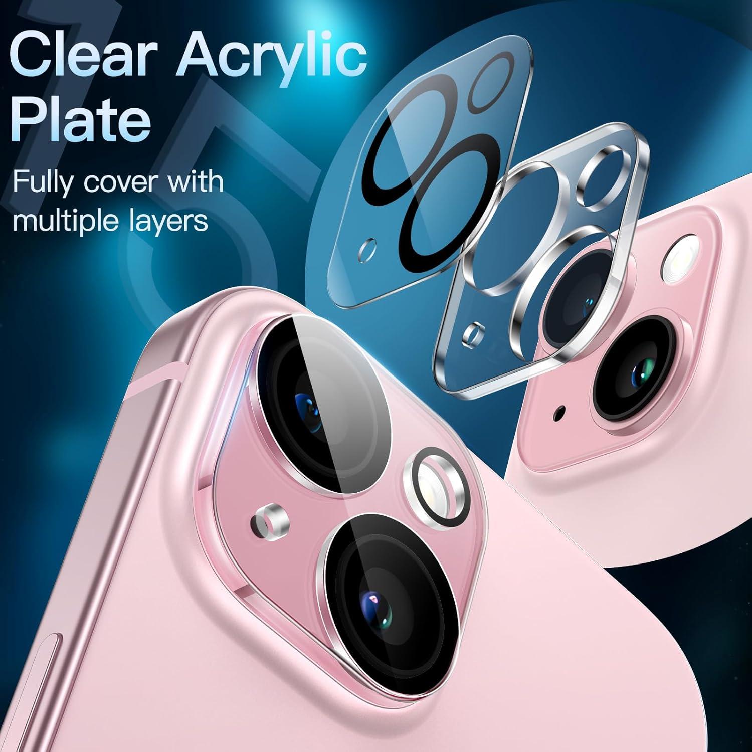 Kameraschutz für iPhone 15 und iPhone 15 Plus 9H Panzerglas 3er Set