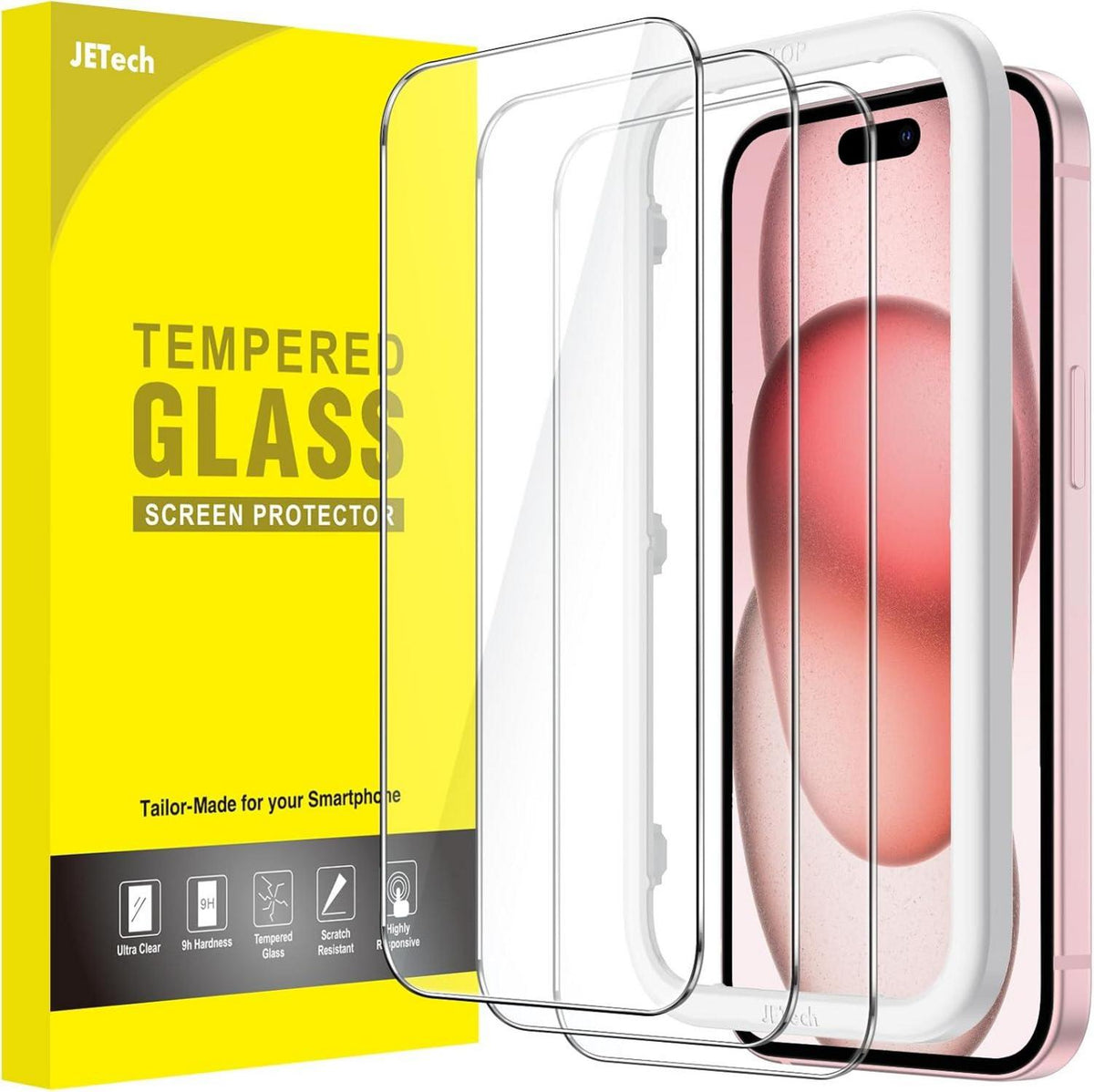 Schutzfolie für iPhone 15 Zoll Panzer Schutz Glas 3 Stück HD Klar