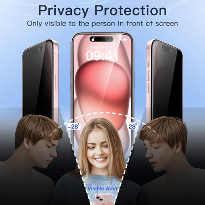 Displayschutzfolie iPhone 15 6,1" mit Kameraschutz, 2 Stück