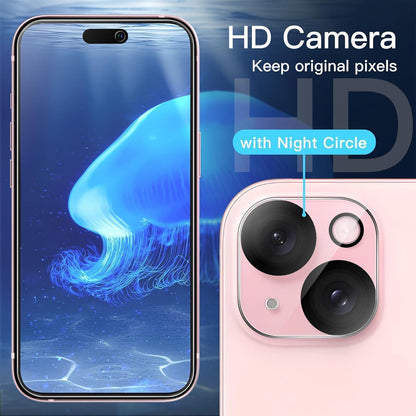 Displayschutzfolie iPhone 15 6,1" mit Kameraschutz, 2 Stück
