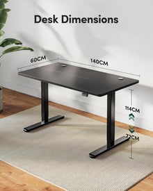 Stehschreibtisch Elektrisch 140x60cm Memory Schwarz