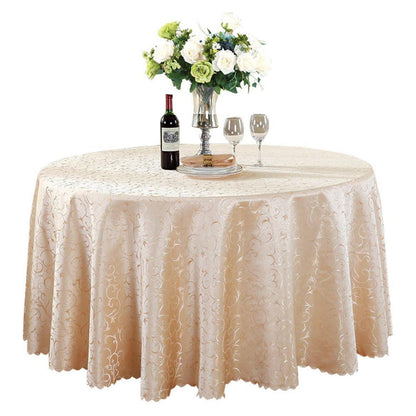 Runde Jacquard Tischdecke Champagnegold 360 cm – Elegant & Vielseitig