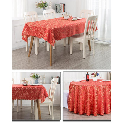 Runde Jacquard Tischdecke Rot 360 cm – Elegant & Pflegeleicht