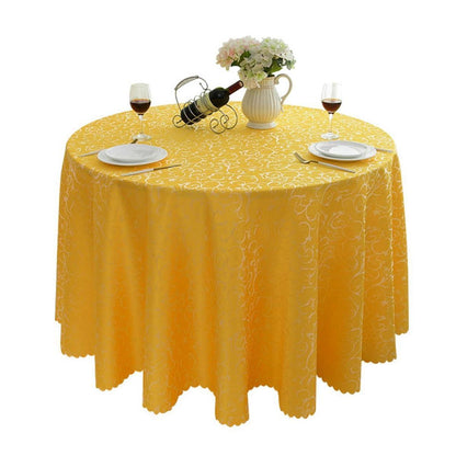 Runde Jacquard Tischdecke 340 cm – Gelb, Elegant & Vielseitig