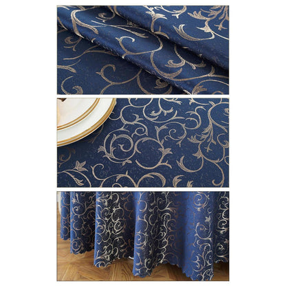 Runde Jacquard Tischdecke Dunkelbraun 360 cm – Elegant & Pflegeleicht