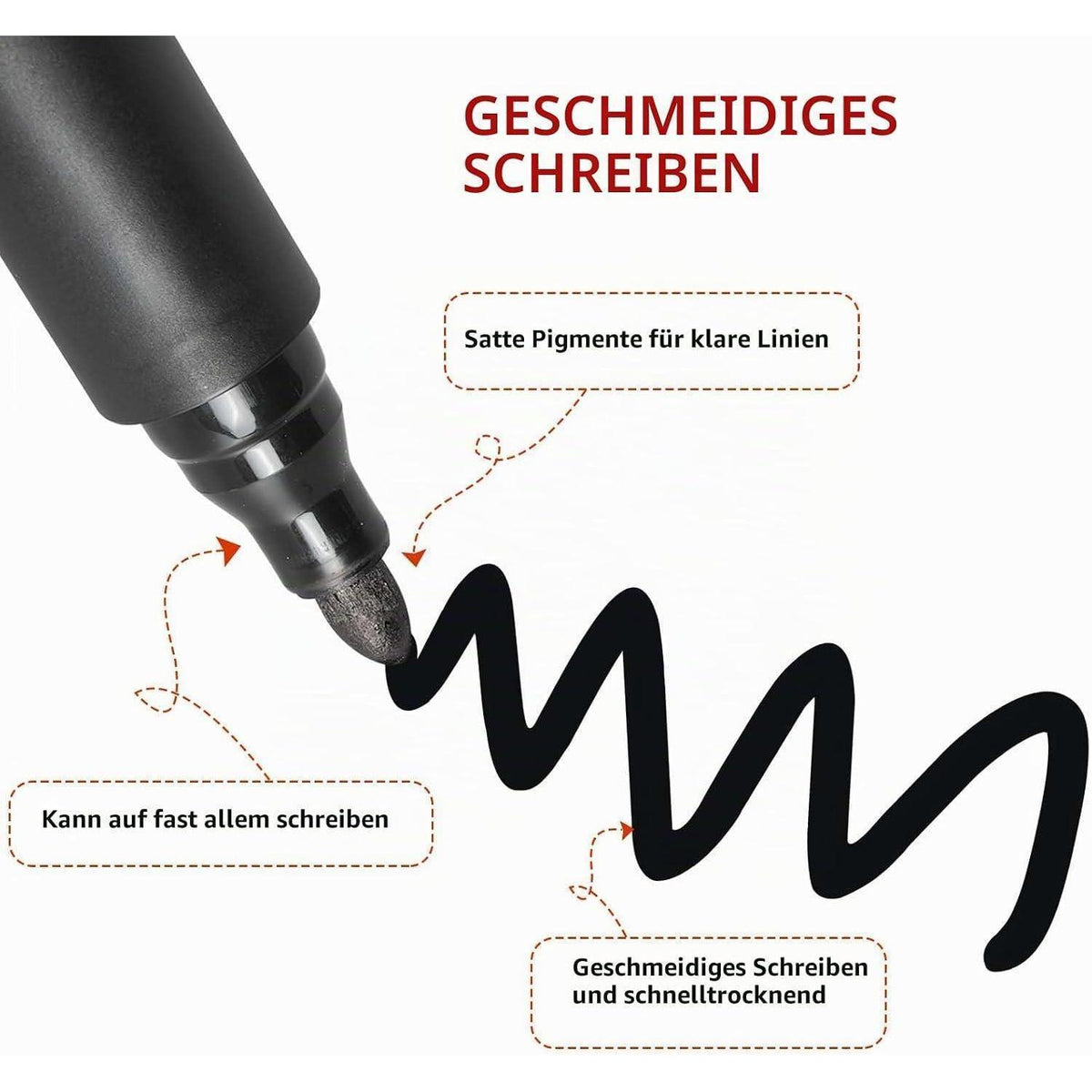 40x Permanentmarker Schwarz 3mm – Wasserfest & Schnell Trocknend